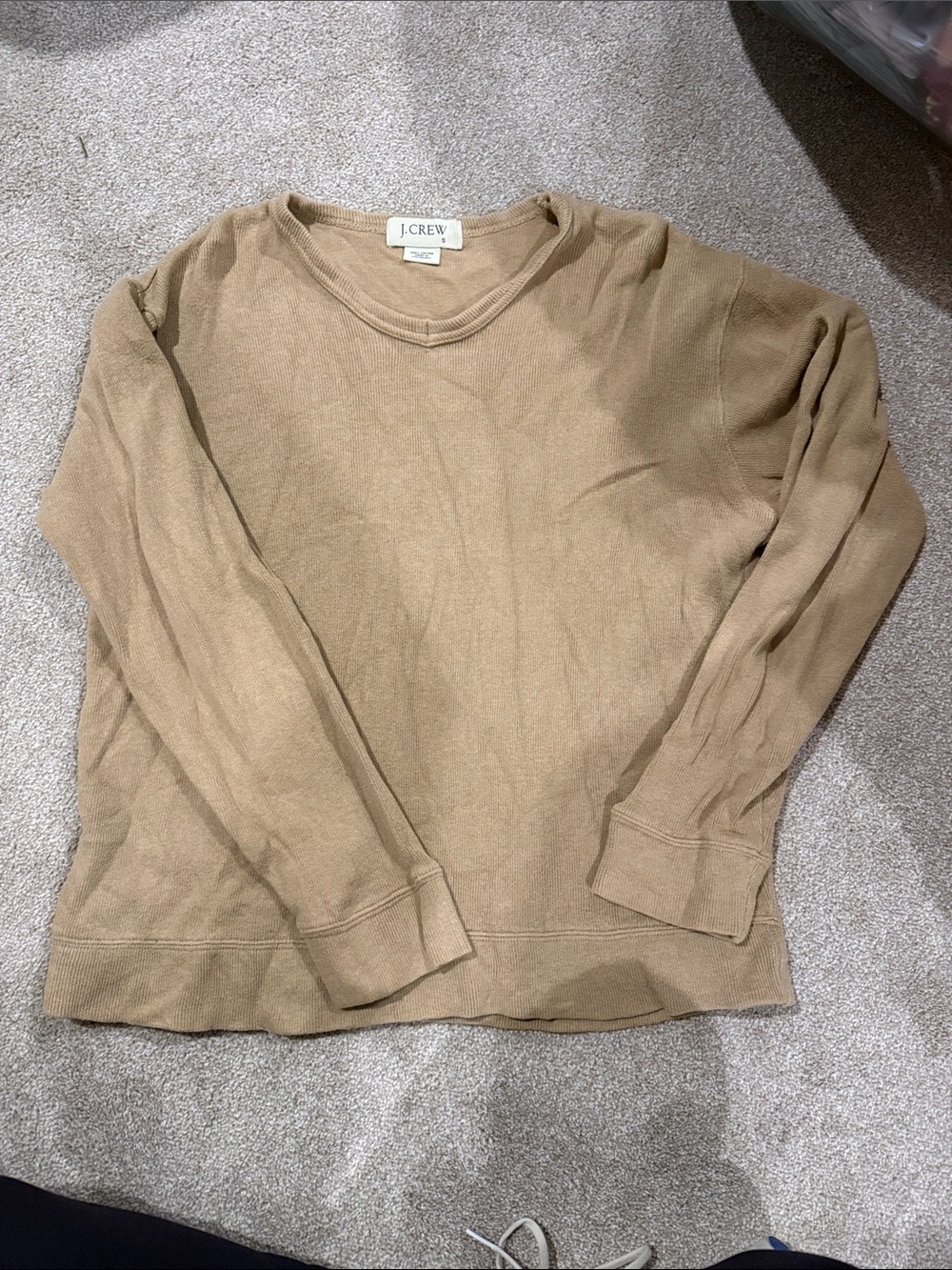 J. Crew Tan Crewneck Sweater - Lightweight Knit